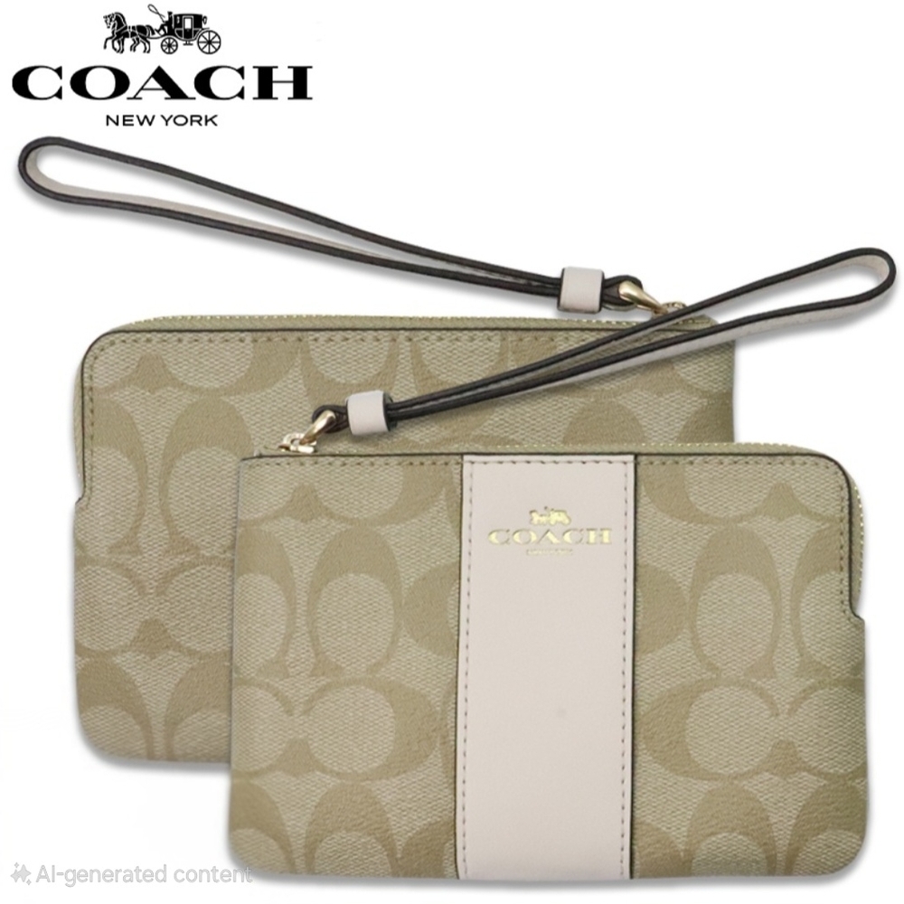 Coach Beige Wristlet